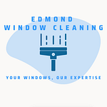 Edmond Window Cleaning logo with blue and white squeegee design